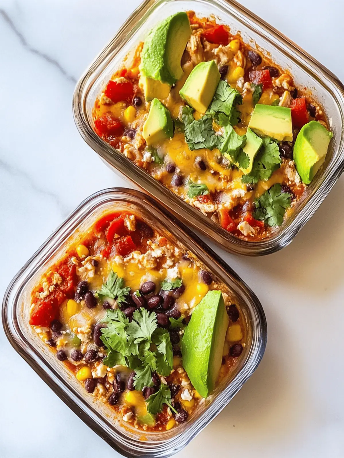 High-Protein Chicken Cottage Cheese Enchilada Bowls