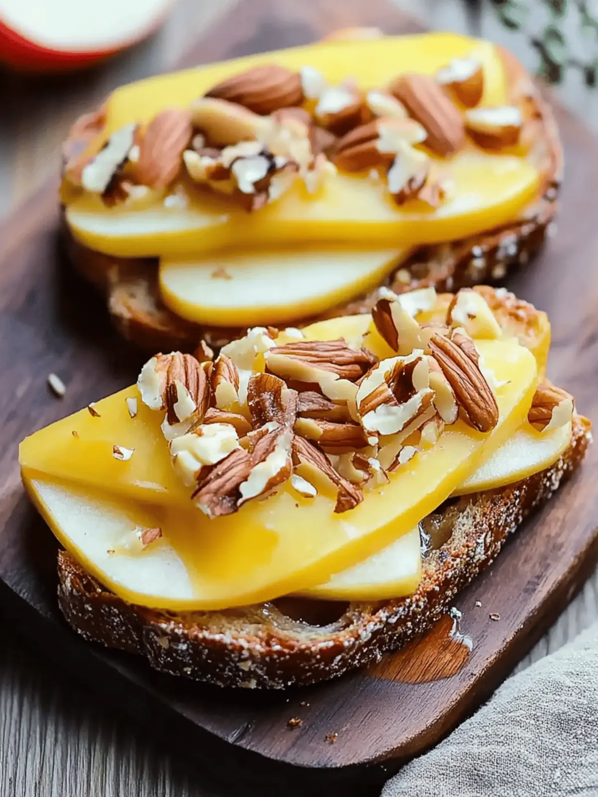 Apple, Cheddar, and Walnut Toast