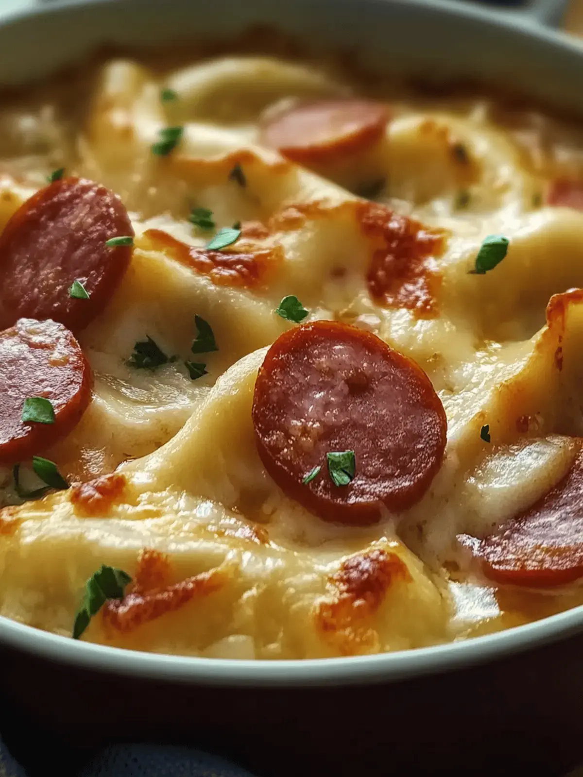 Crockpot Pierogi Casserole with Kielbasa