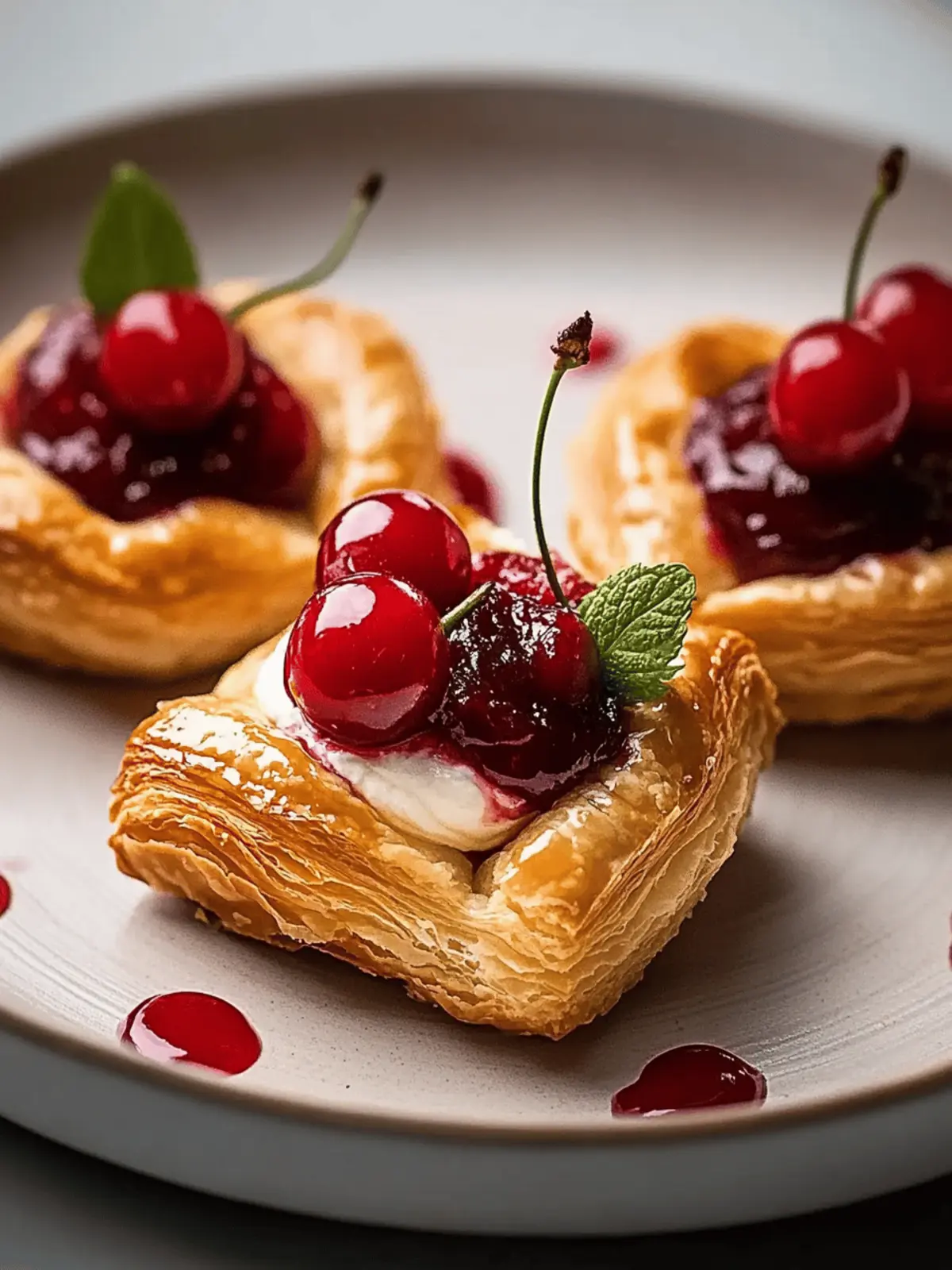 Cherry Cream Cheese Puff Pastries