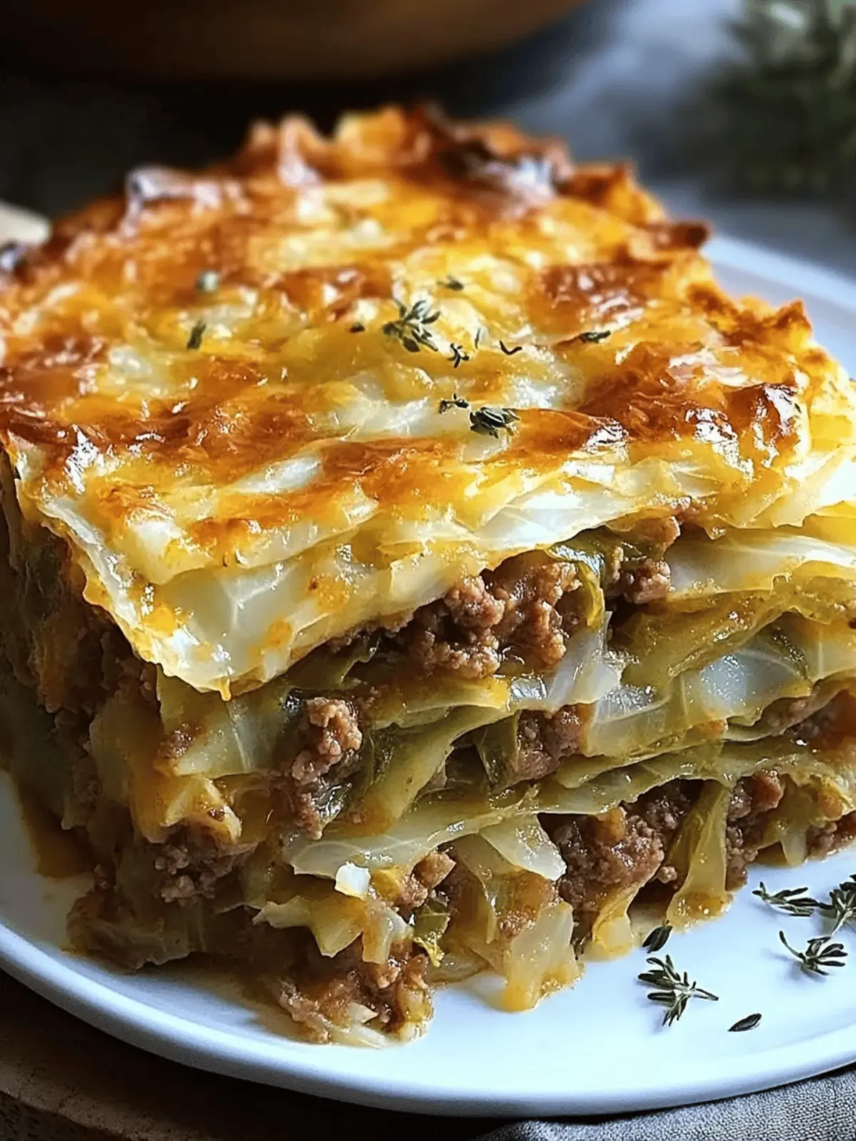 Cheesy Cabbage Beef Casserole