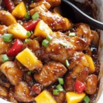 Baked Asian chicken with mango