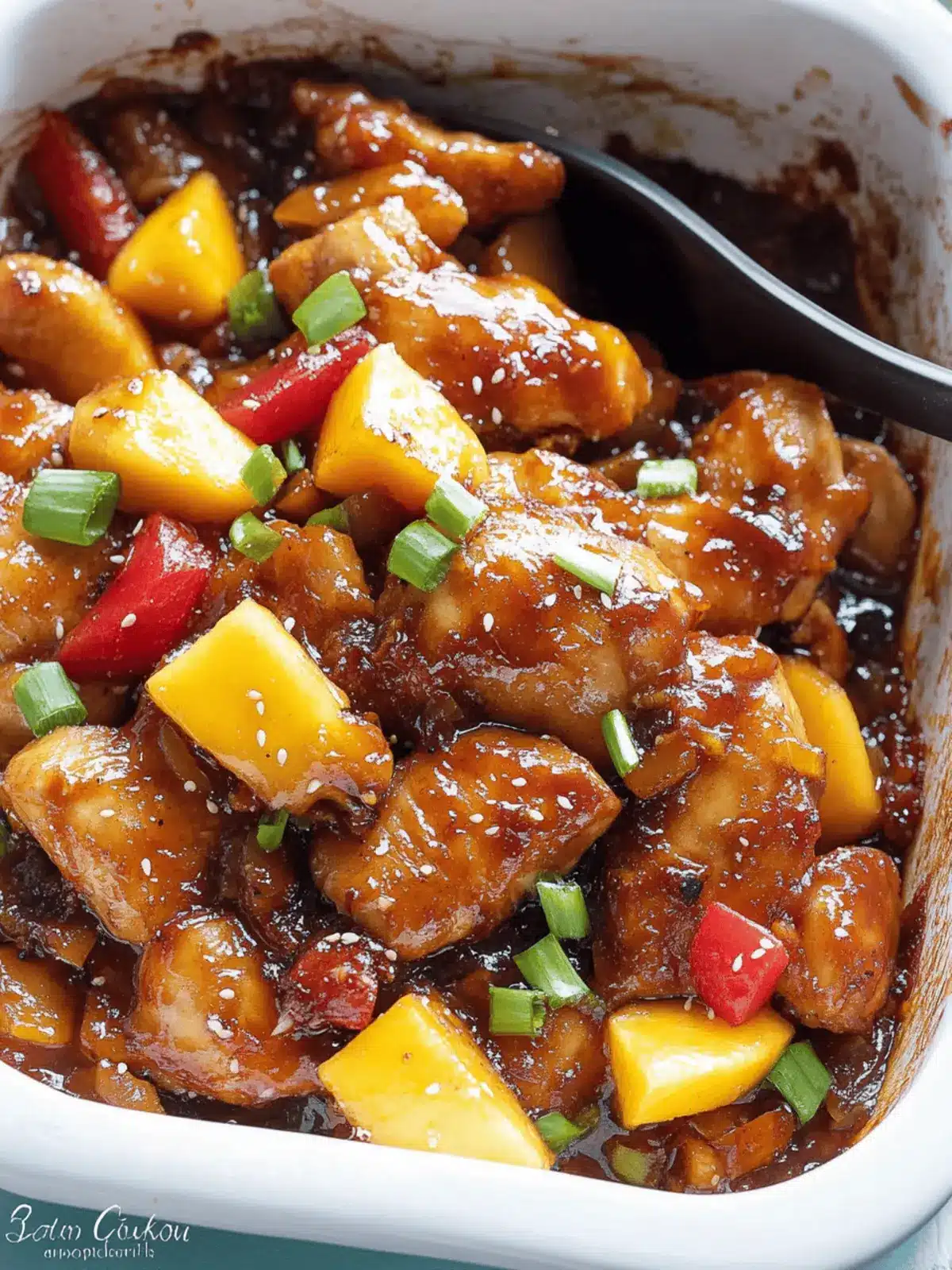 Baked Asian chicken with mango