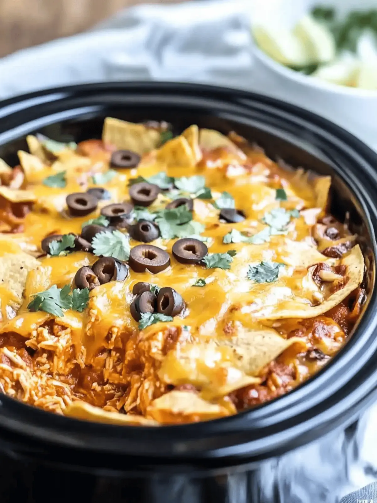 Crockpot Chicken Enchilada Casserole