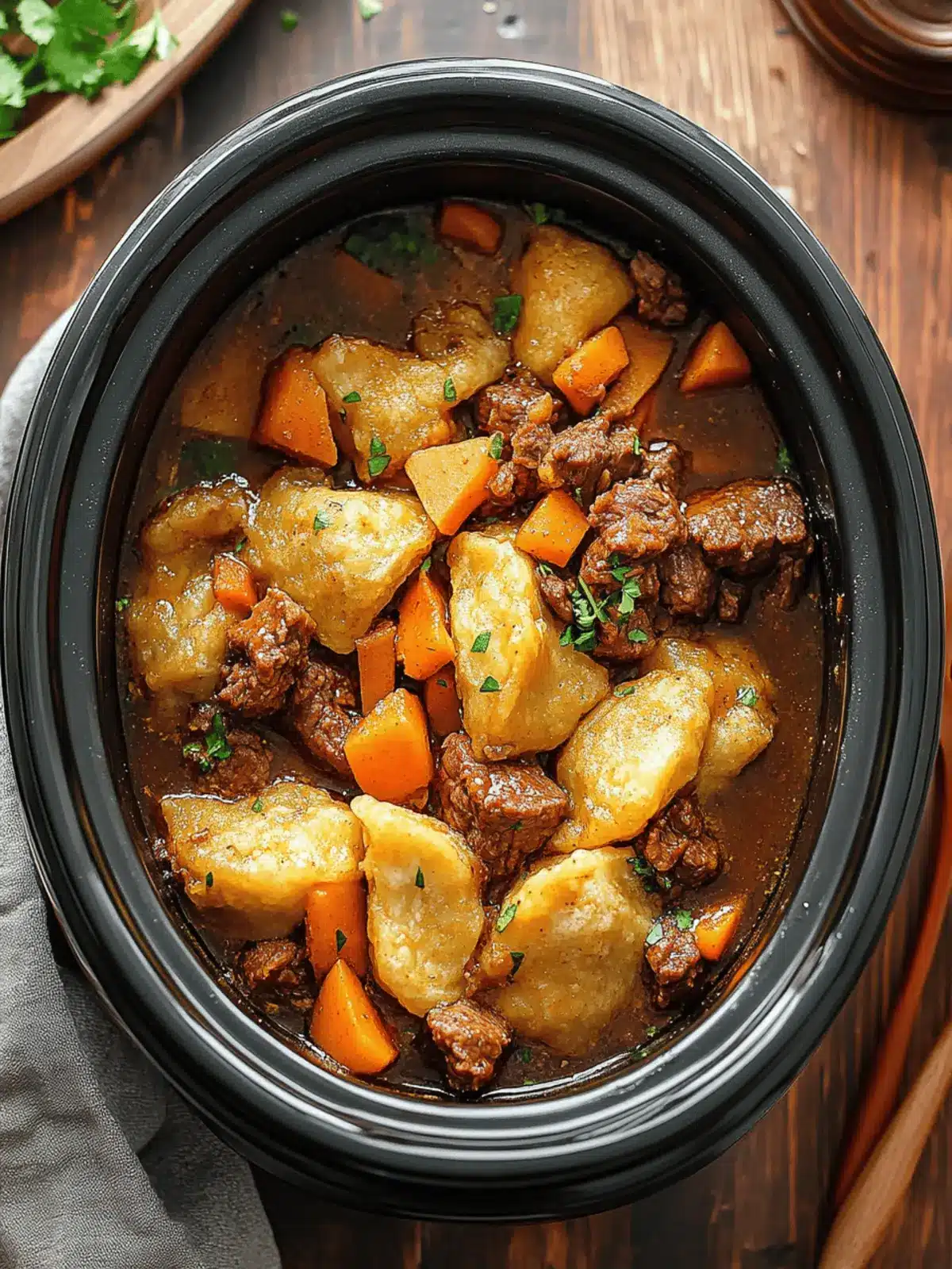 Crock Pot Beef Dumplings