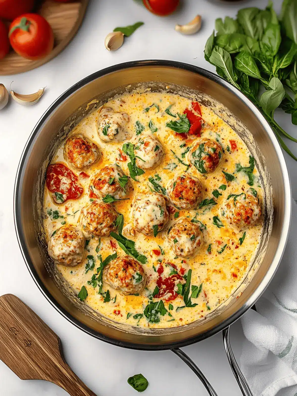 Creamy Tuscan Chicken Meatballs
