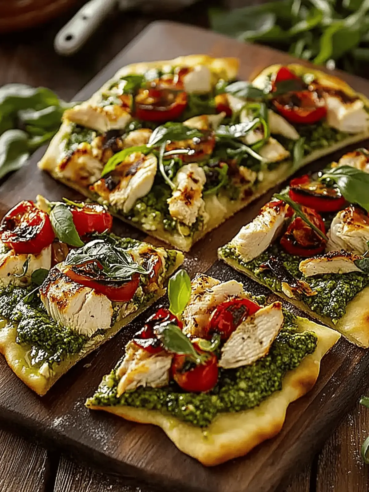Irresistible Chicken Pesto Flatbread