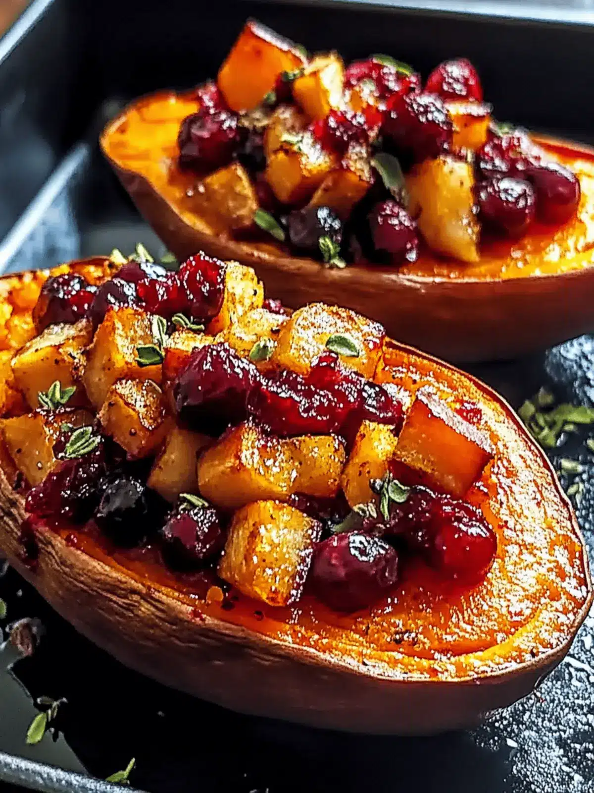 Cranberry Apple Twice-Baked Sweet Potatoes