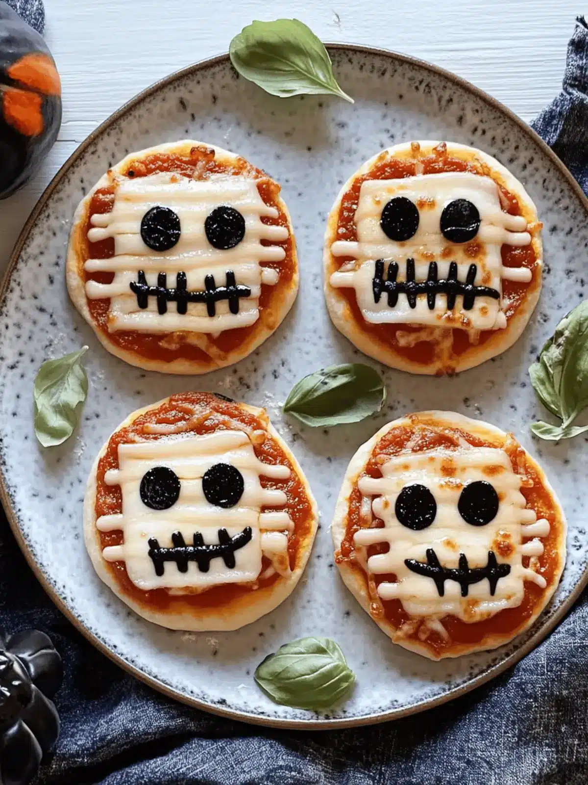 Spooky-Sweet Halloween Mini Pizzas