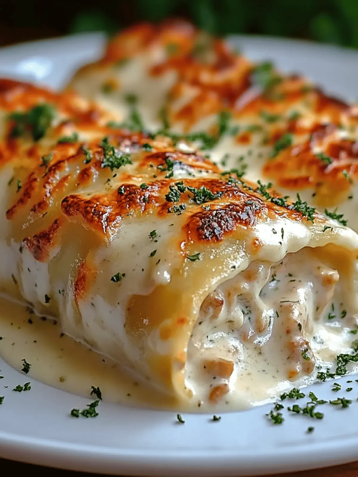 Chicken Alfredo Lasagna Rolls