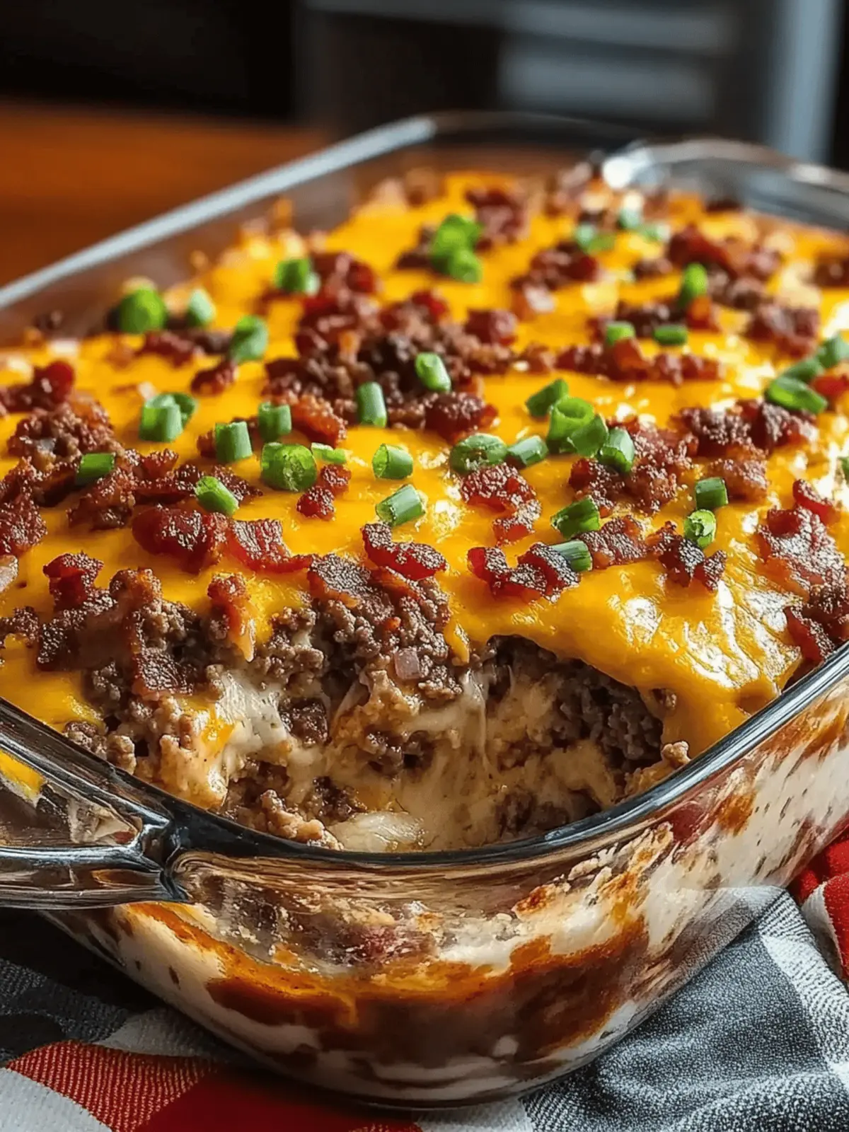 Low-Carb Bacon Cheeseburger Casserole