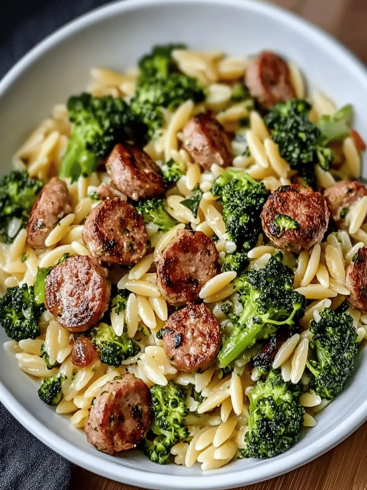 Chicken Sausage and Broccoli Orzo