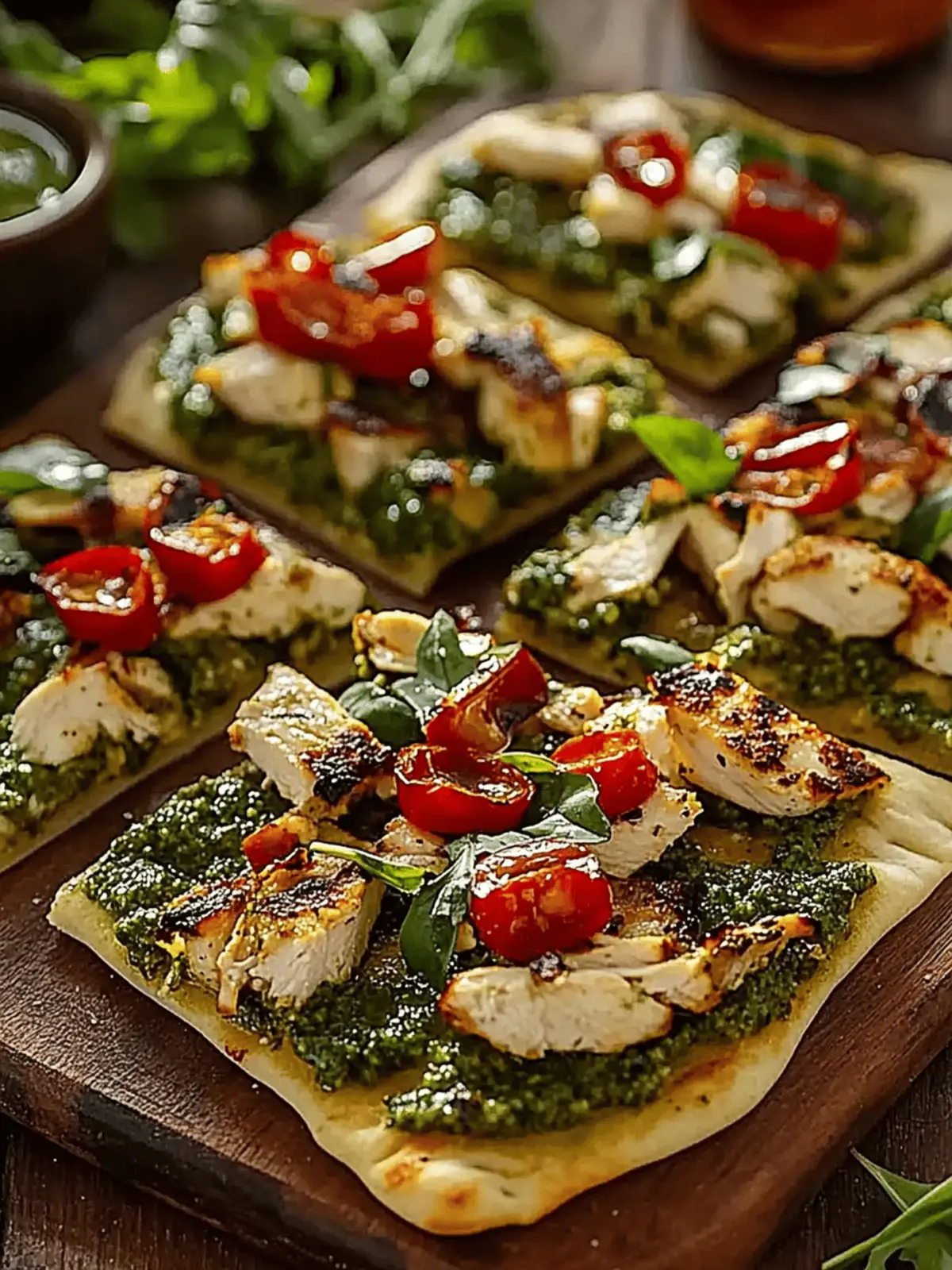 Irresistible Chicken Pesto Flatbread