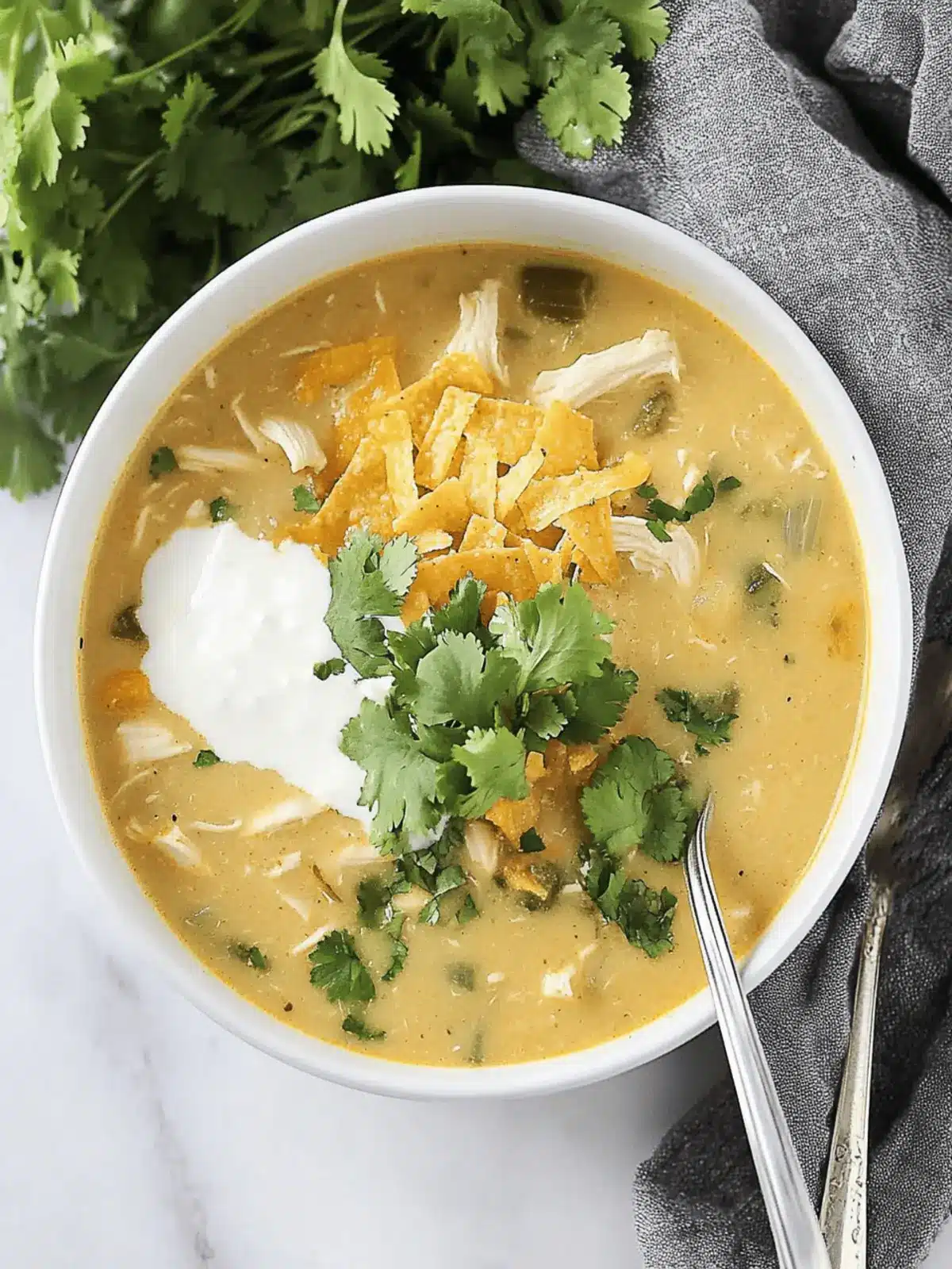 Green Chile Chicken Enchilada Soup