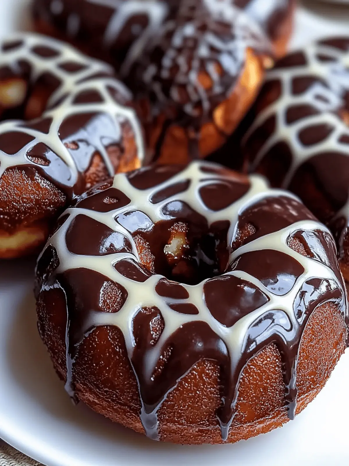 Spider Web Chocolate-Glazed Donuts