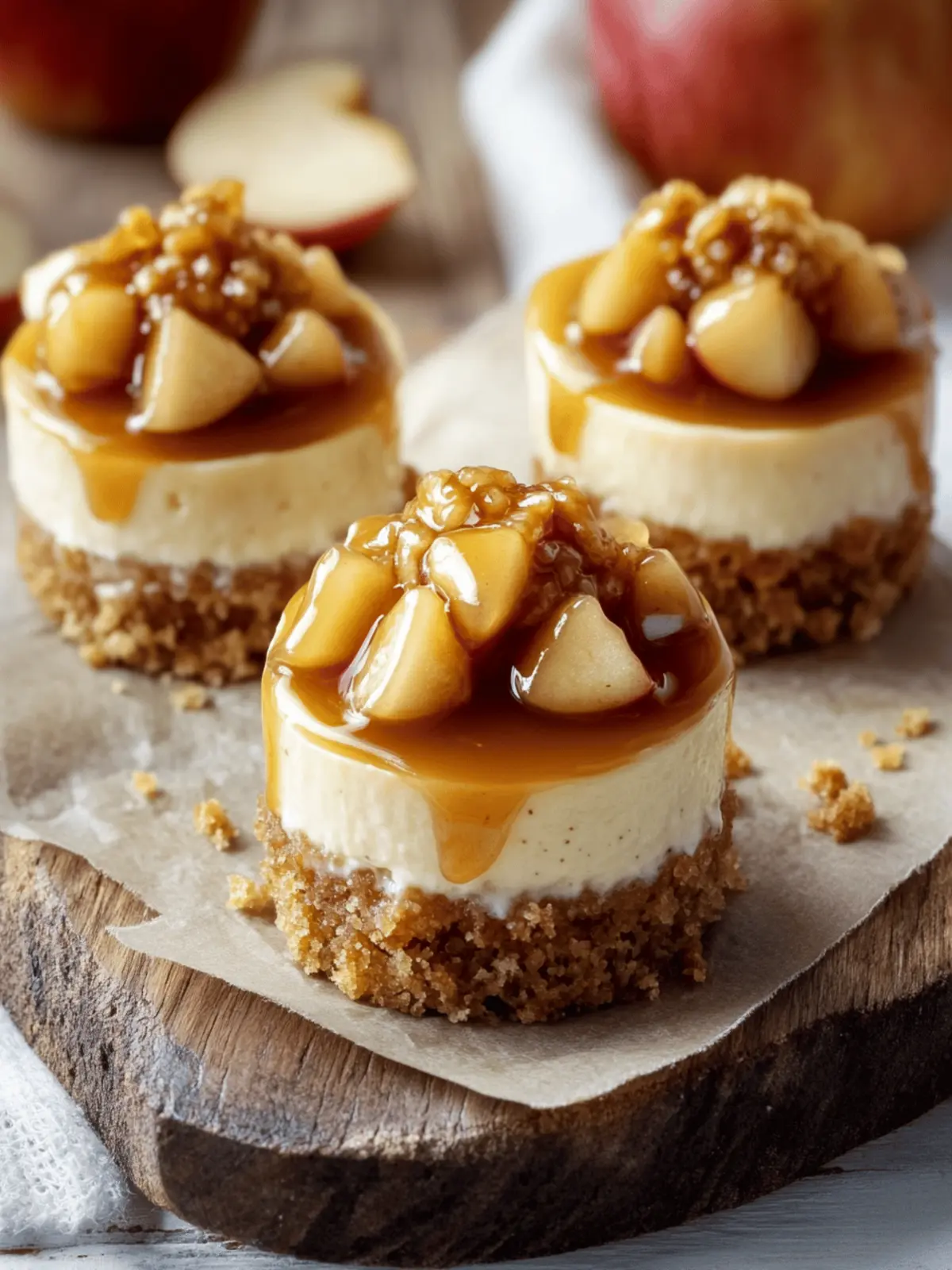 Mini Caramel Apple Cheesecakes