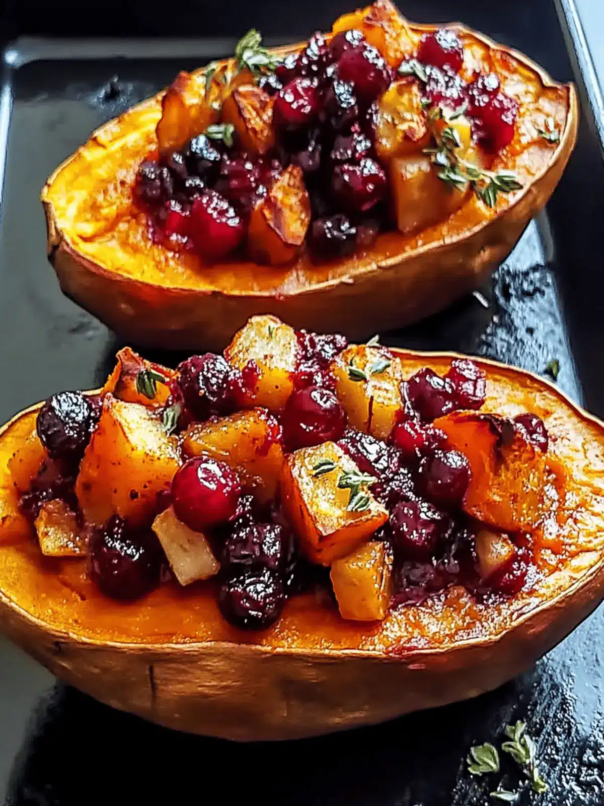 Cranberry Apple Twice-Baked Sweet Potatoes