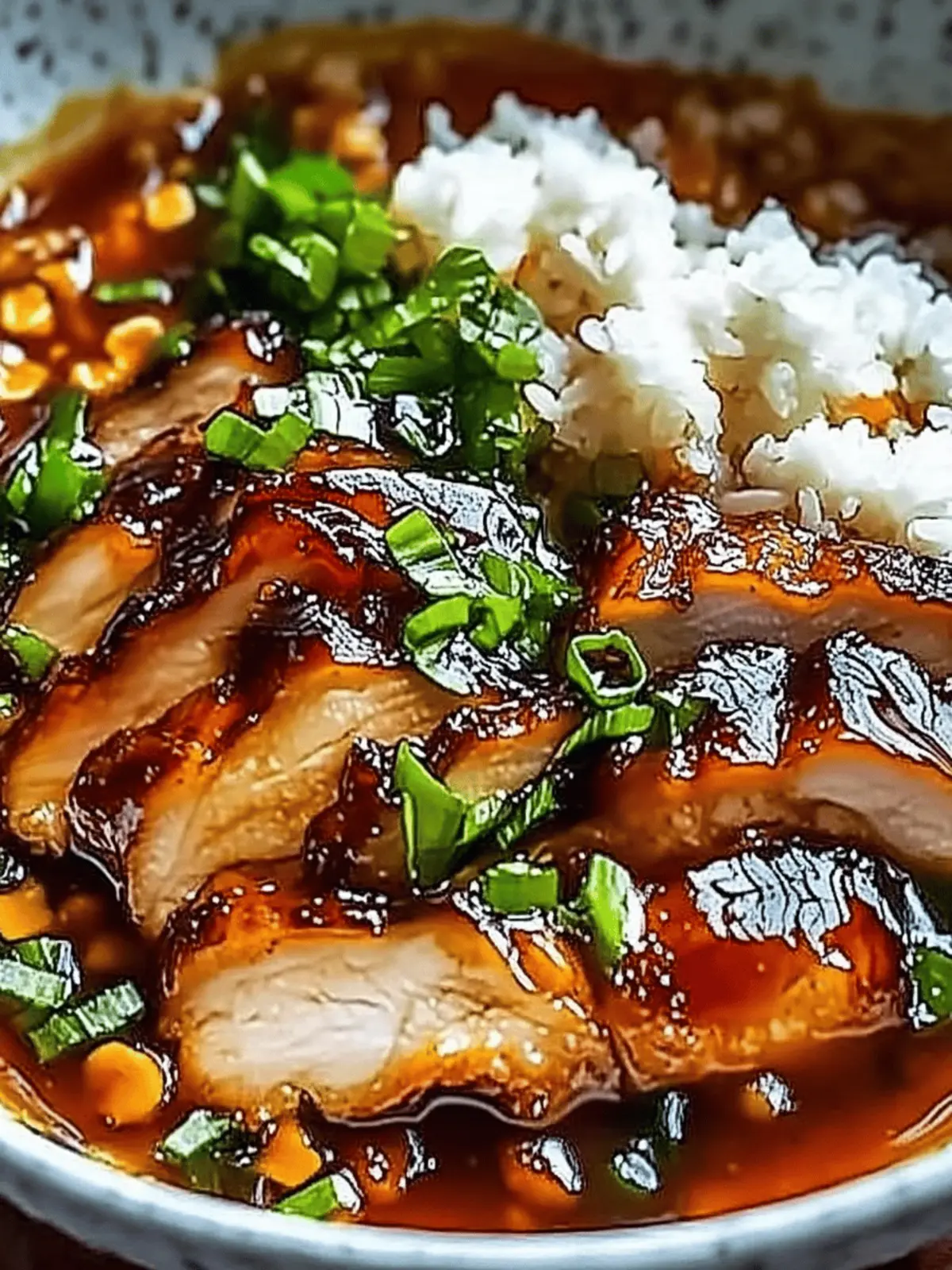 Caramelised Soy Chicken in Garlic Ginger Broth with Rice