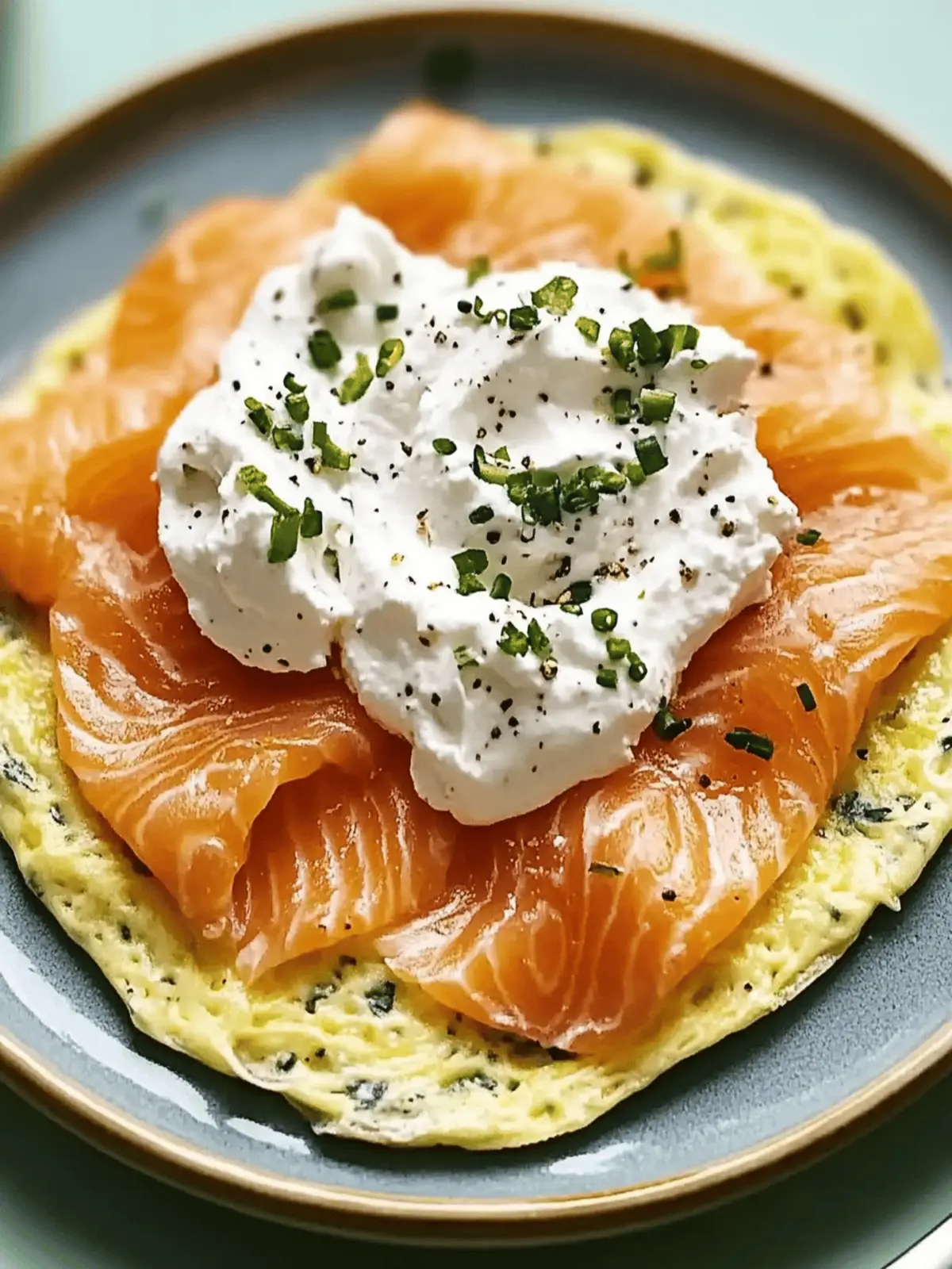 Savory Omelet with Salmon & Cream Cheese