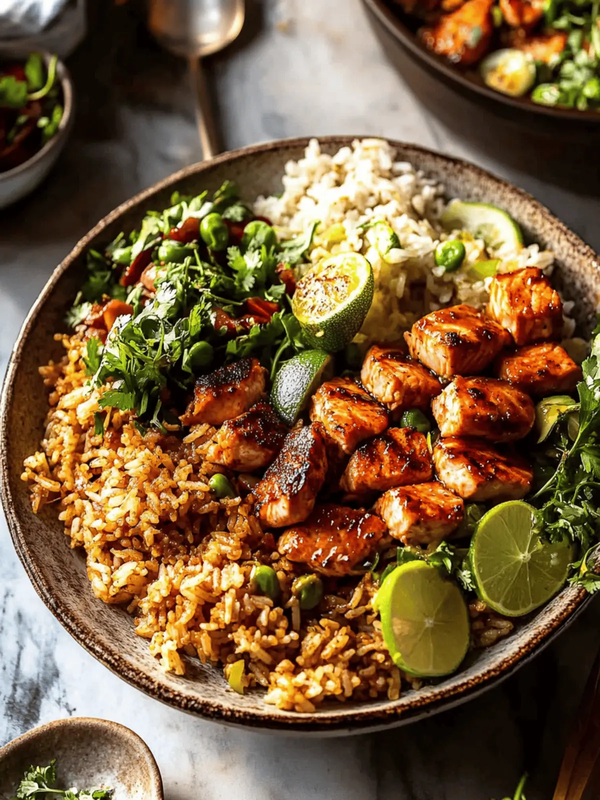 Spicy Chipotle Honey Salmon Rice Salad