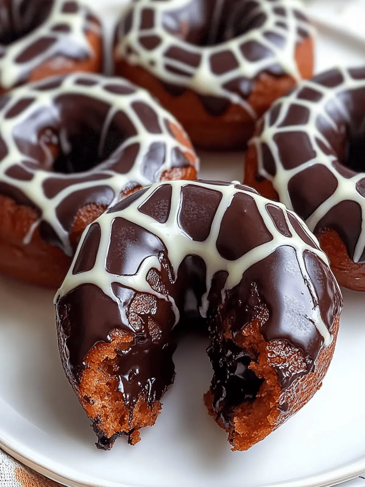 Spider Web Chocolate-Glazed Donuts