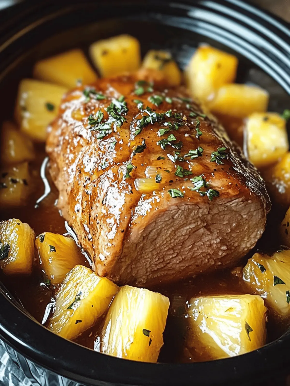 Easy Slow Cooker Pineapple Pork Loin