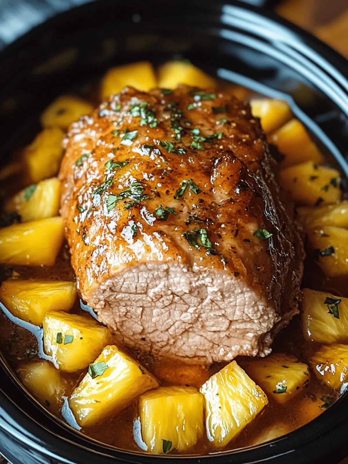 Easy Slow Cooker Pineapple Pork Loin