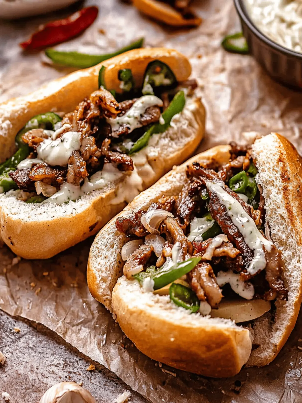 Vegan Philly Cheesesteaks with Seitan