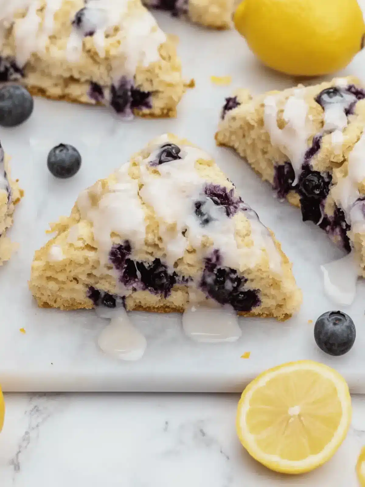 The Best Glazed Lemon Blueberry Scones Recipe