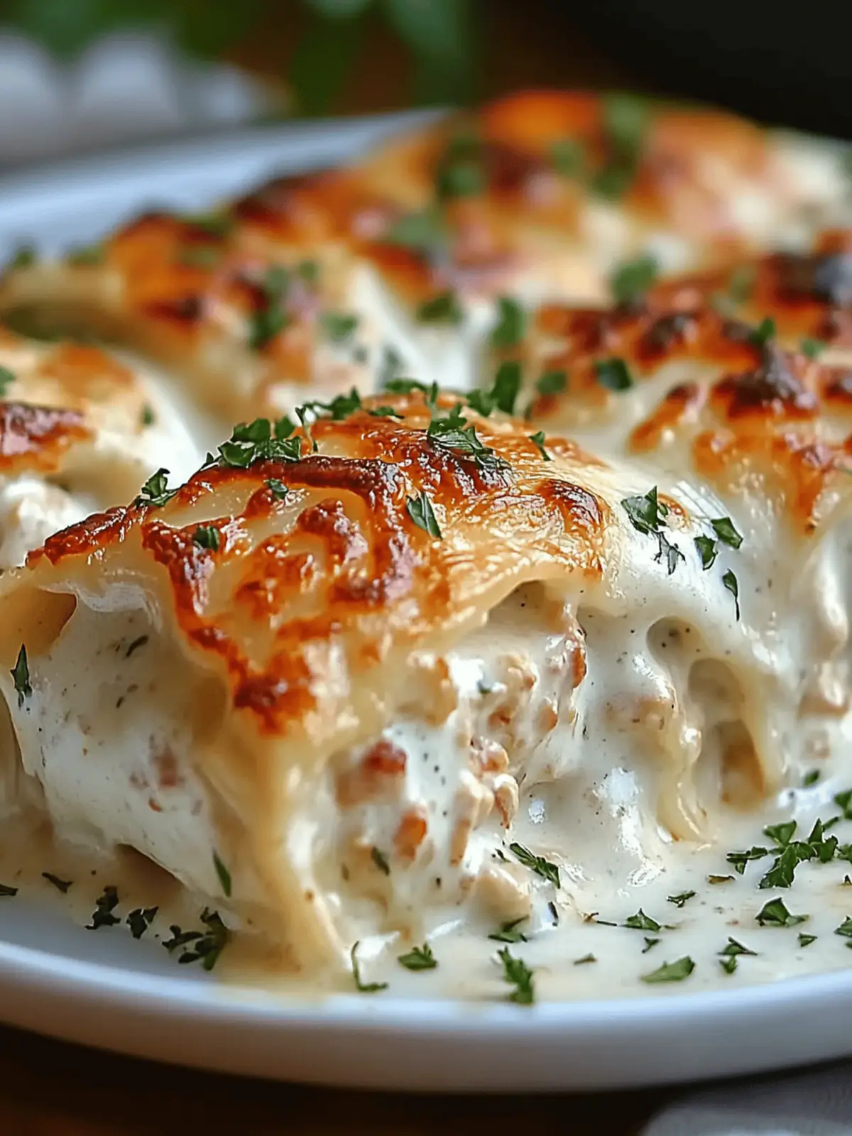 Chicken Alfredo Lasagna Rolls