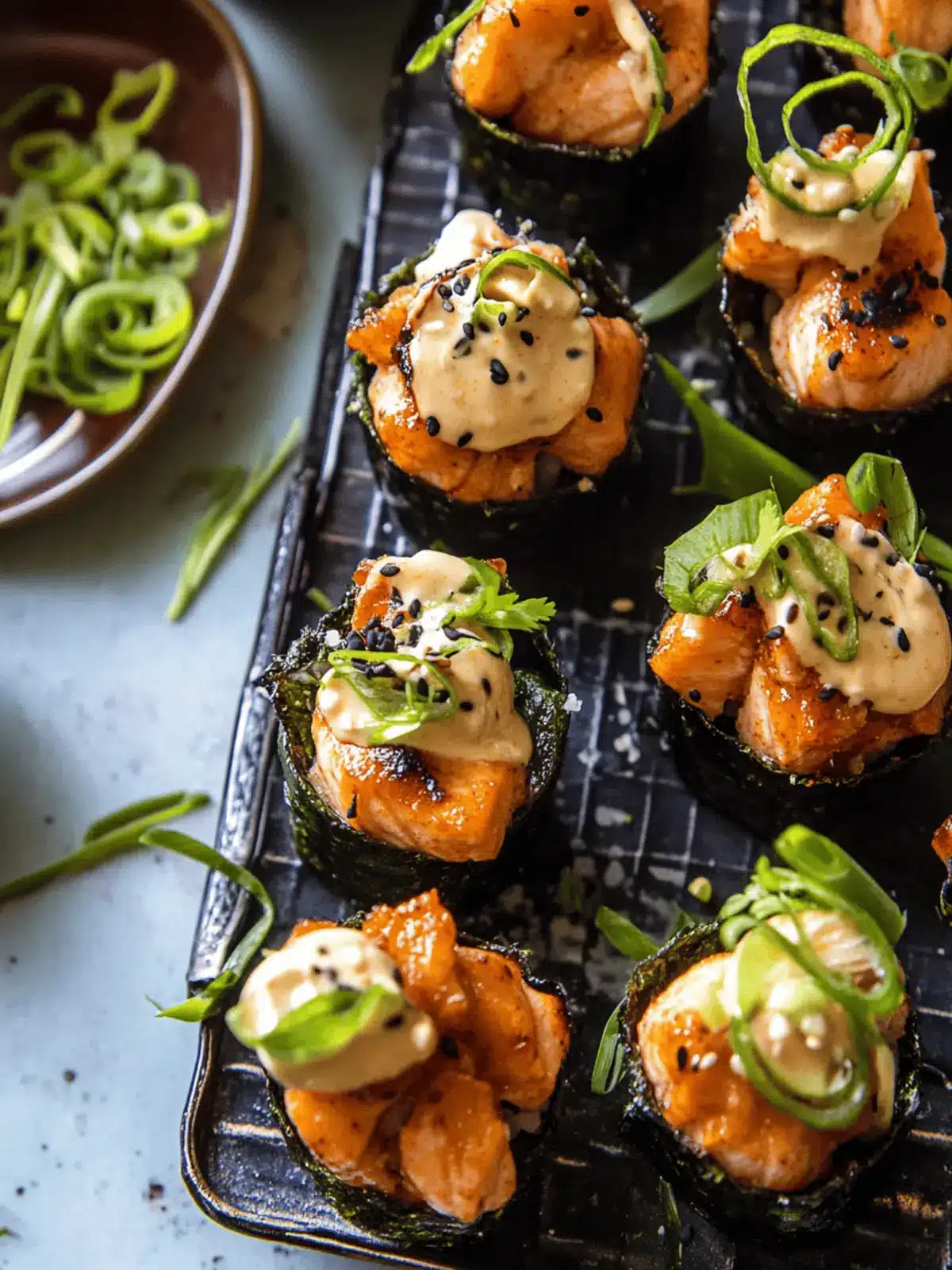 Baked Chipotle Salmon Sushi Cups