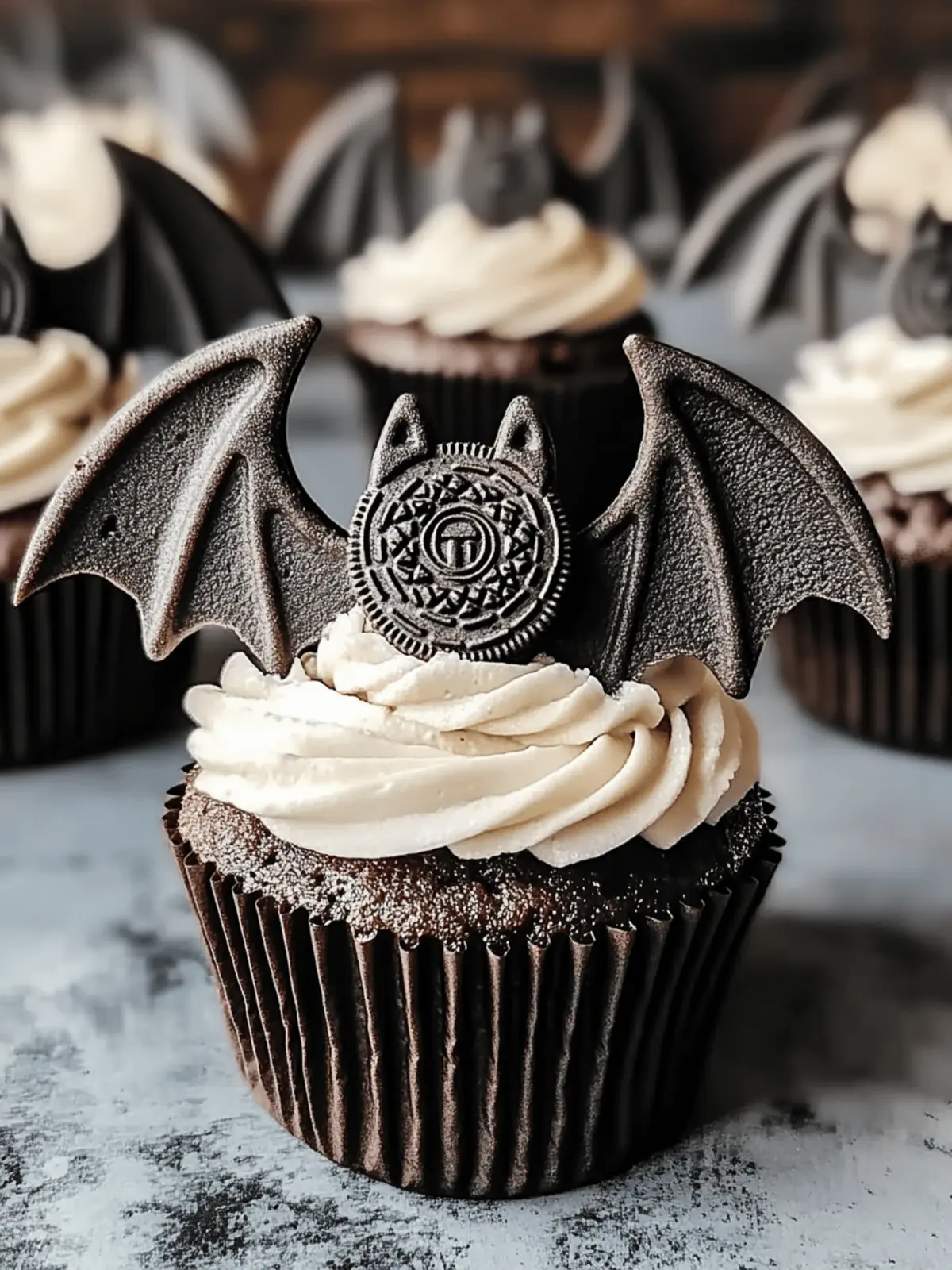 Vegan Oreo Bat Cupcakes