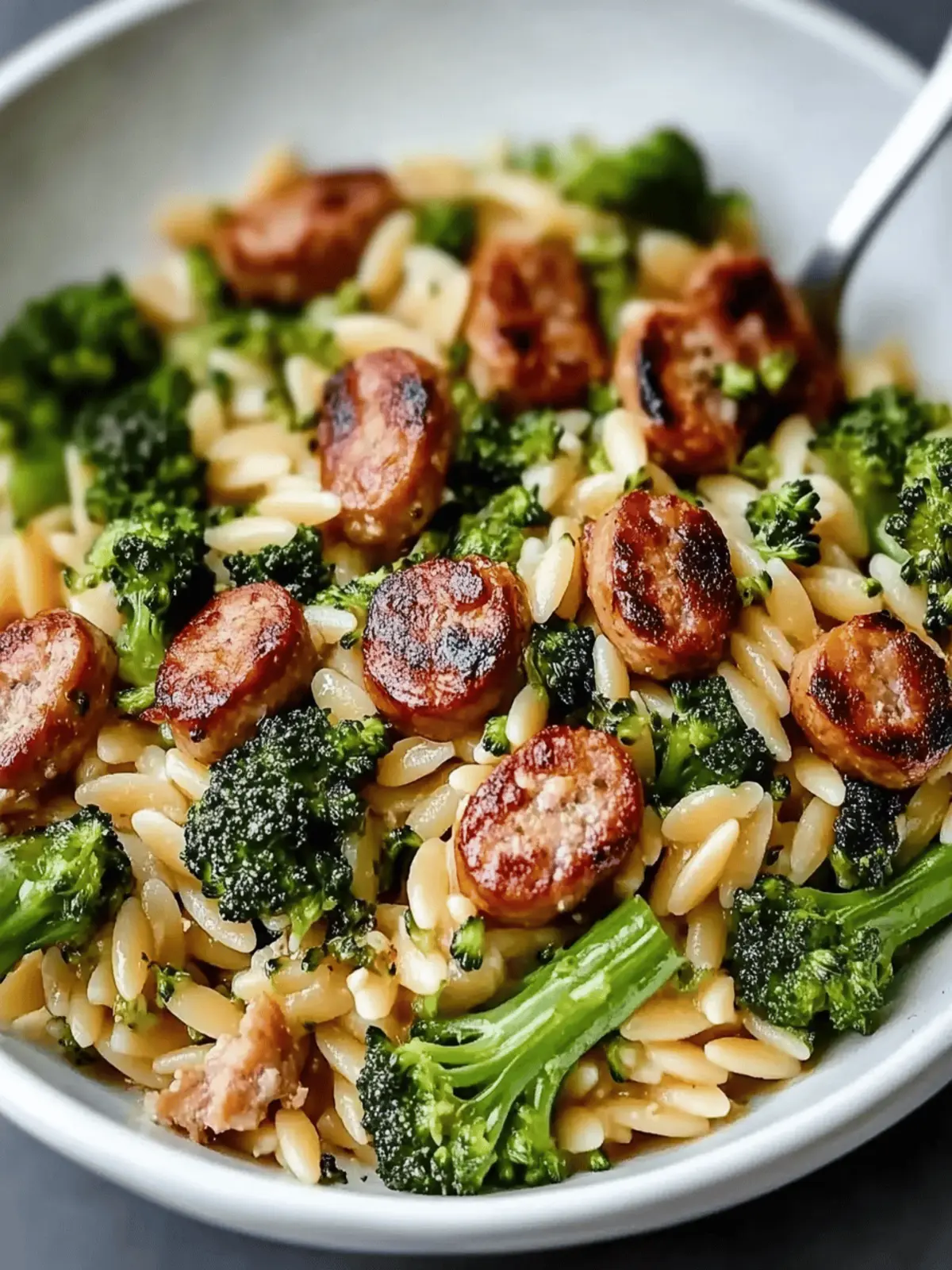 Chicken Sausage and Broccoli Orzo