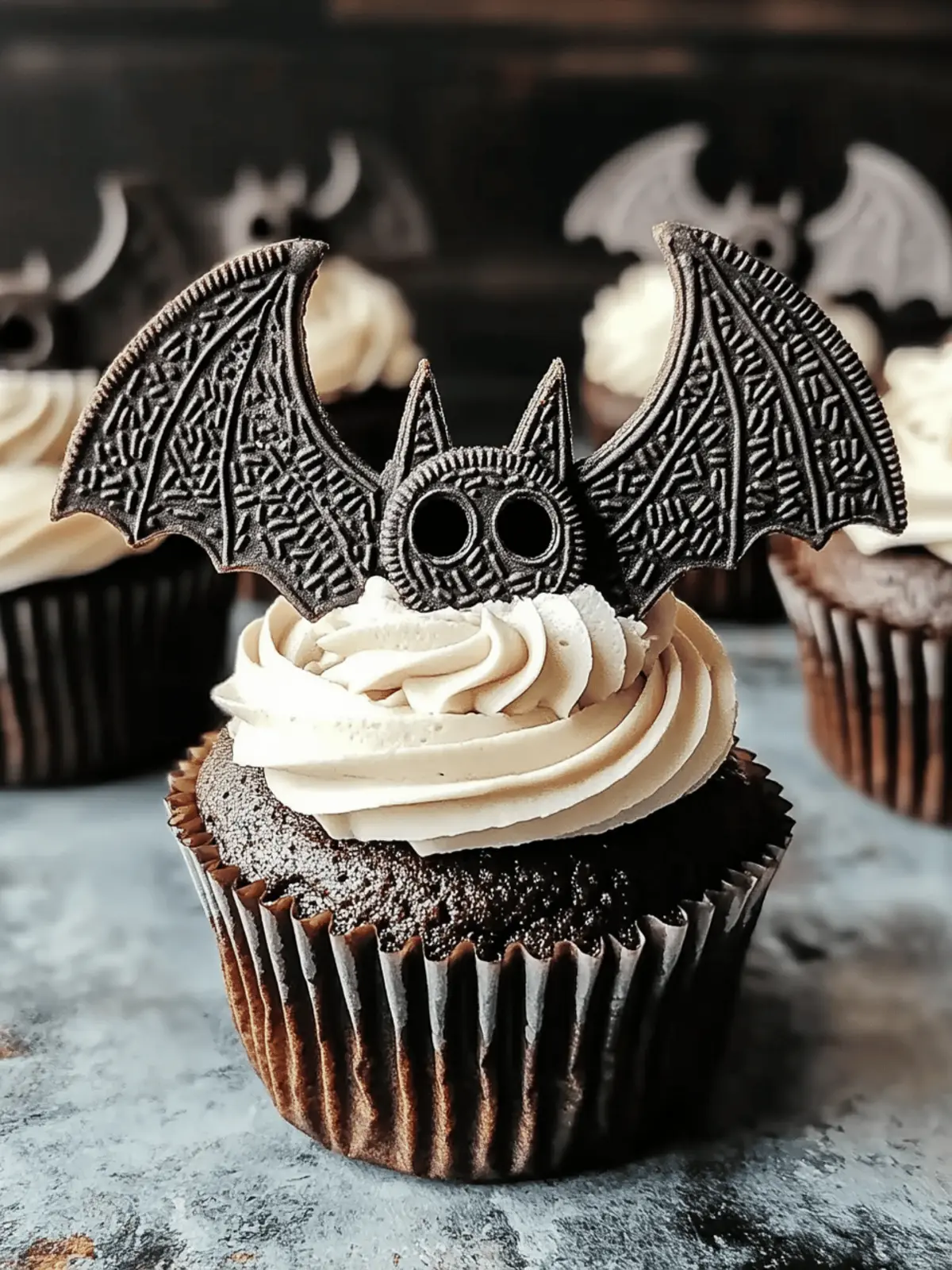 Vegan Oreo Bat Cupcakes