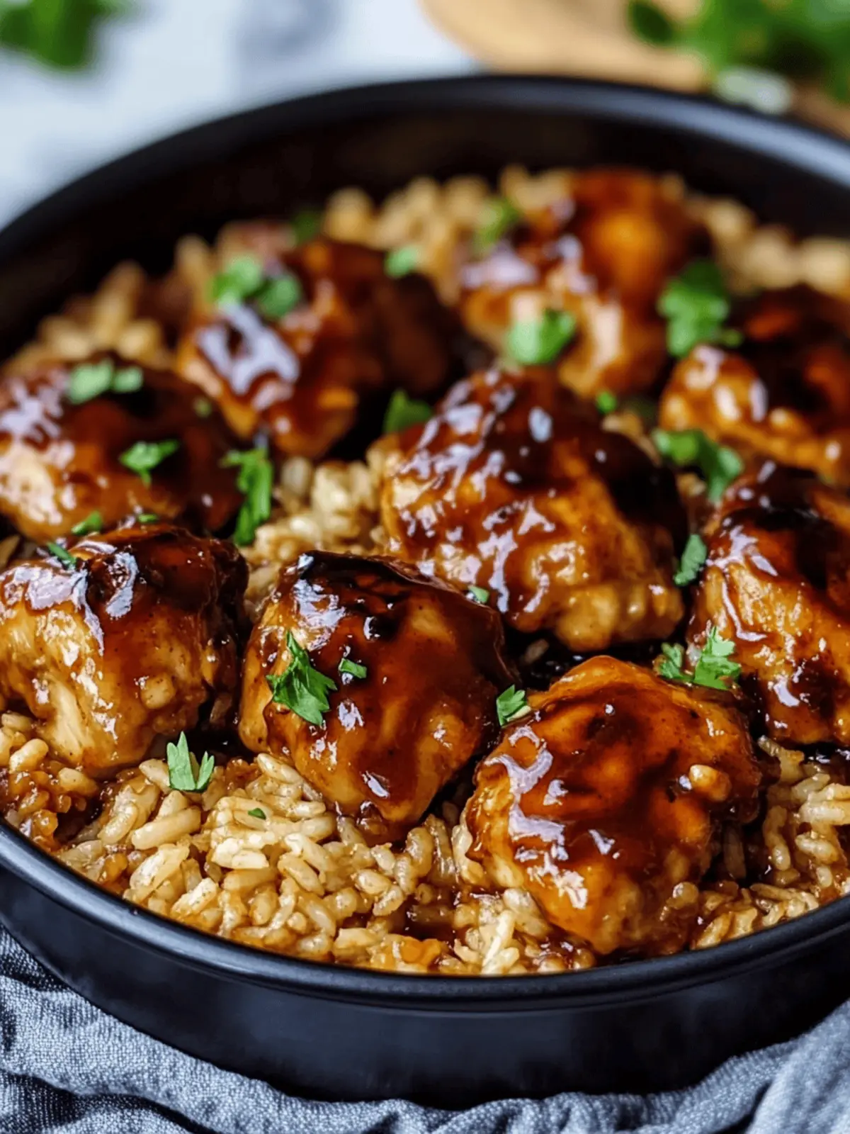 One-Pan Honey BBQ Chicken & Rice