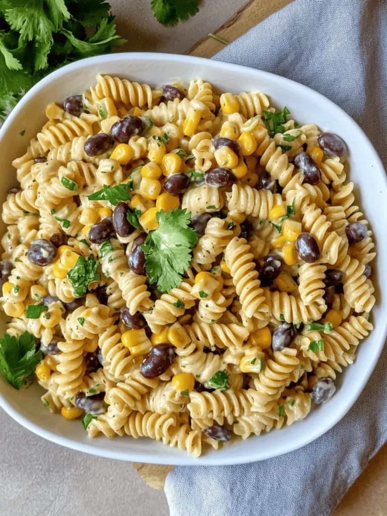Black Bean and Corn Pasta Salad with Lime Greek Yogurt Dressing