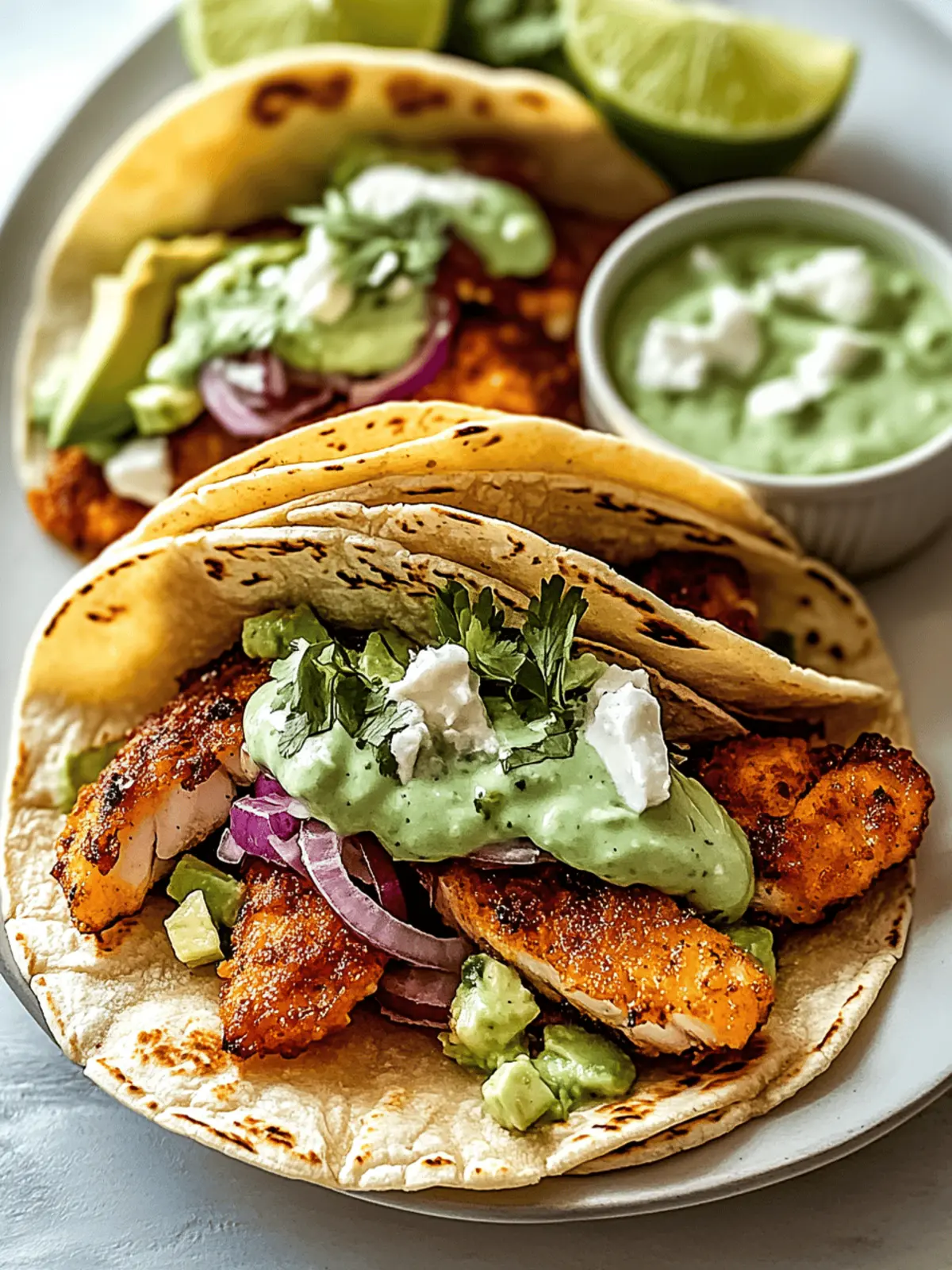 Baja Fish Tacos with Avocado Crema