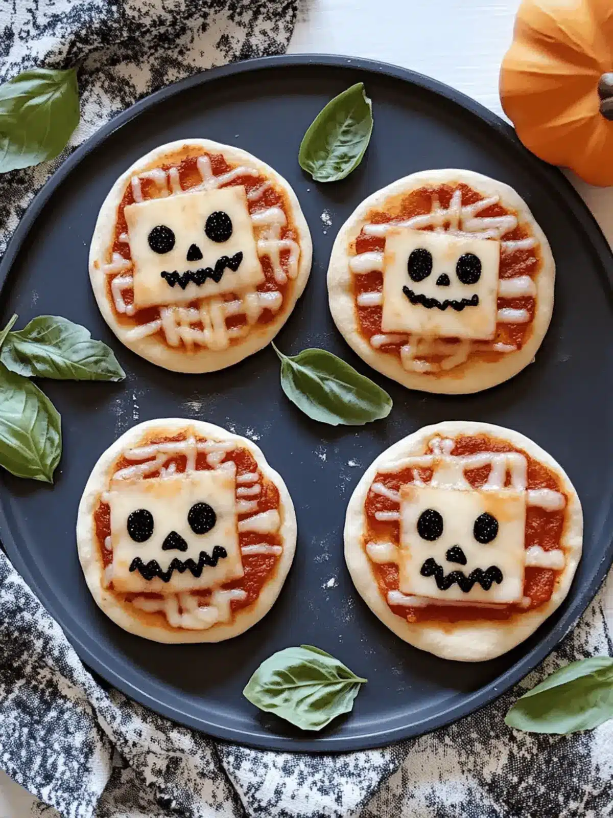 Spooky-Sweet Halloween Mini Pizzas