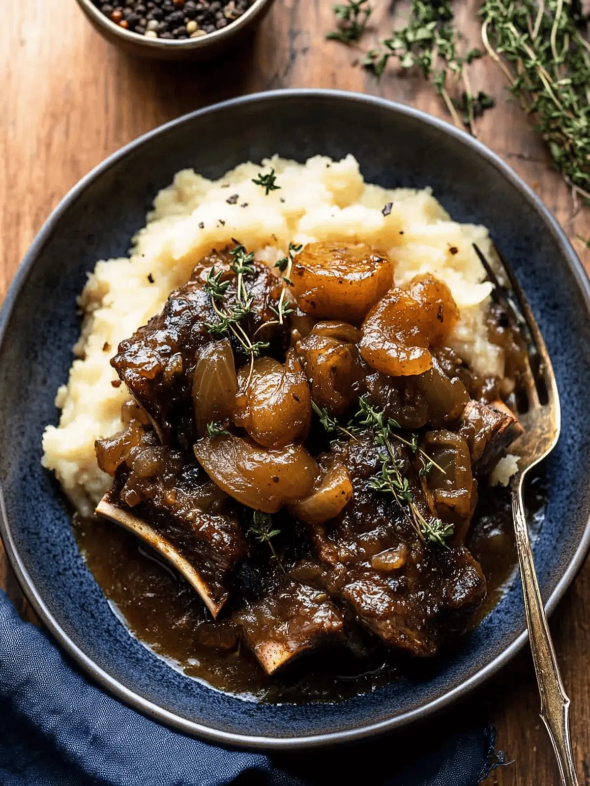 Cider Braised Short Ribs with Caramelized Onions
