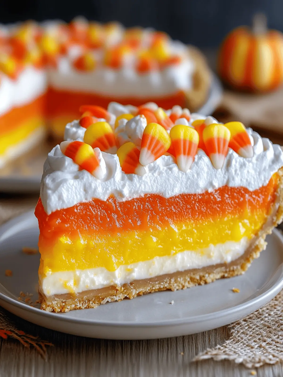 Layered Candy Corn Pie