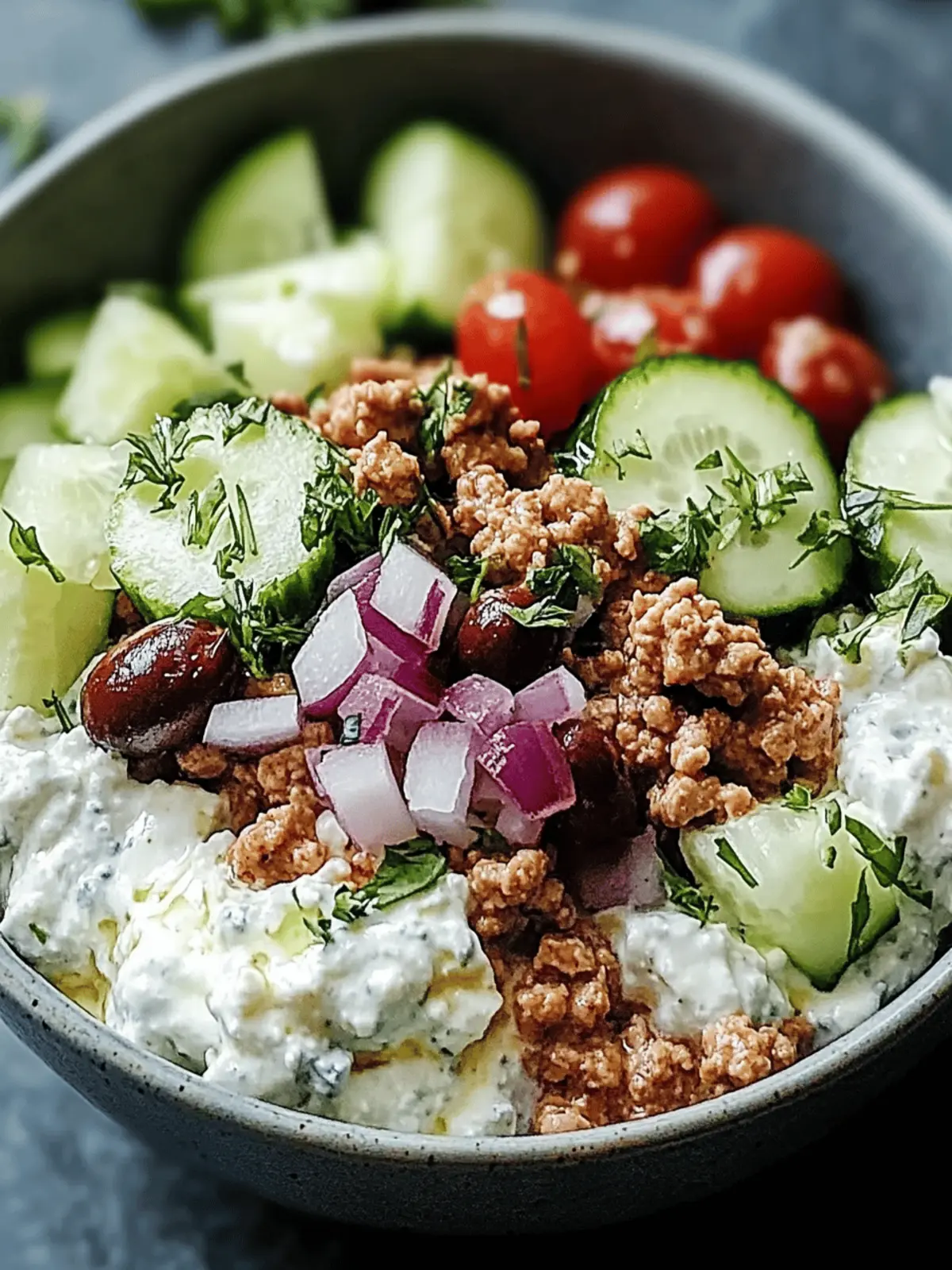 Healthy Greek Ground Chicken Bowls