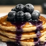 Fluffy Ricotta Pancakes with Salted Blueberry Butter Recipe