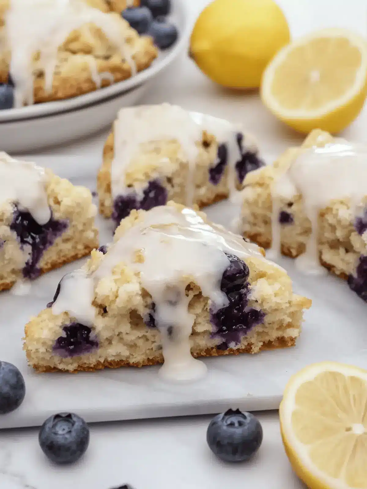 The Best Glazed Lemon Blueberry Scones Recipe