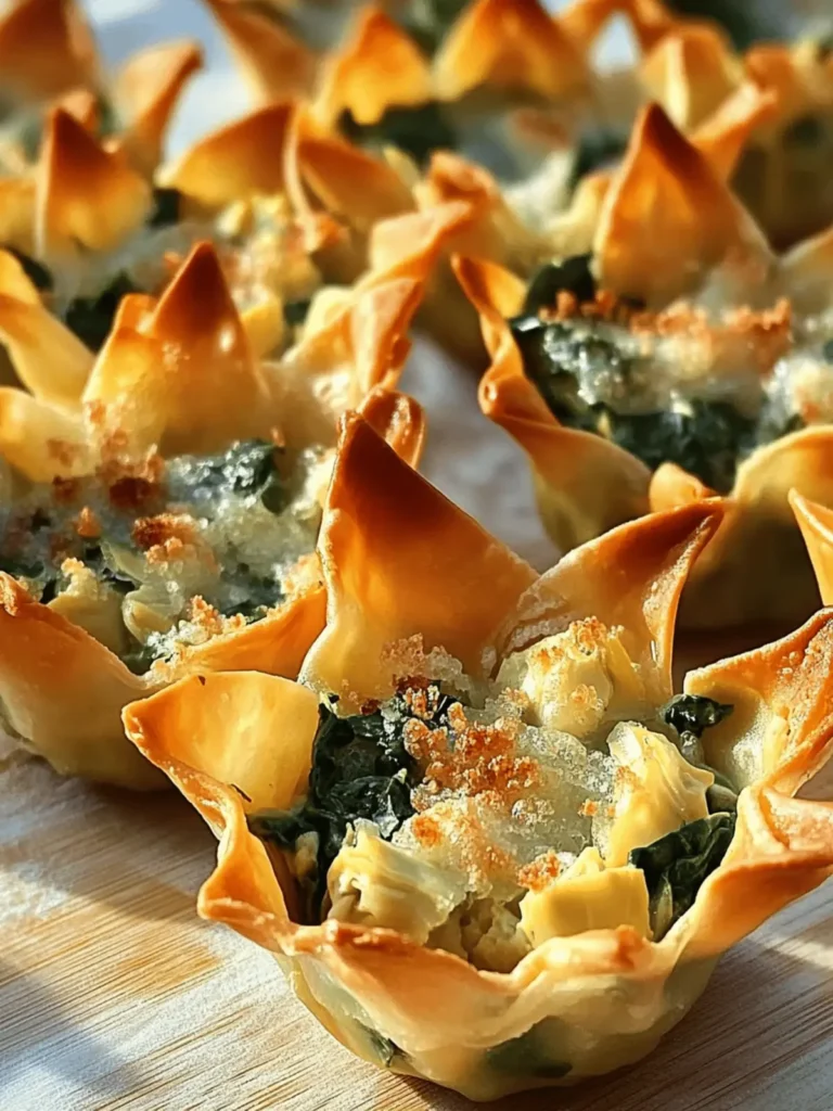 Amazing Spinach Artichoke Wonton Cups