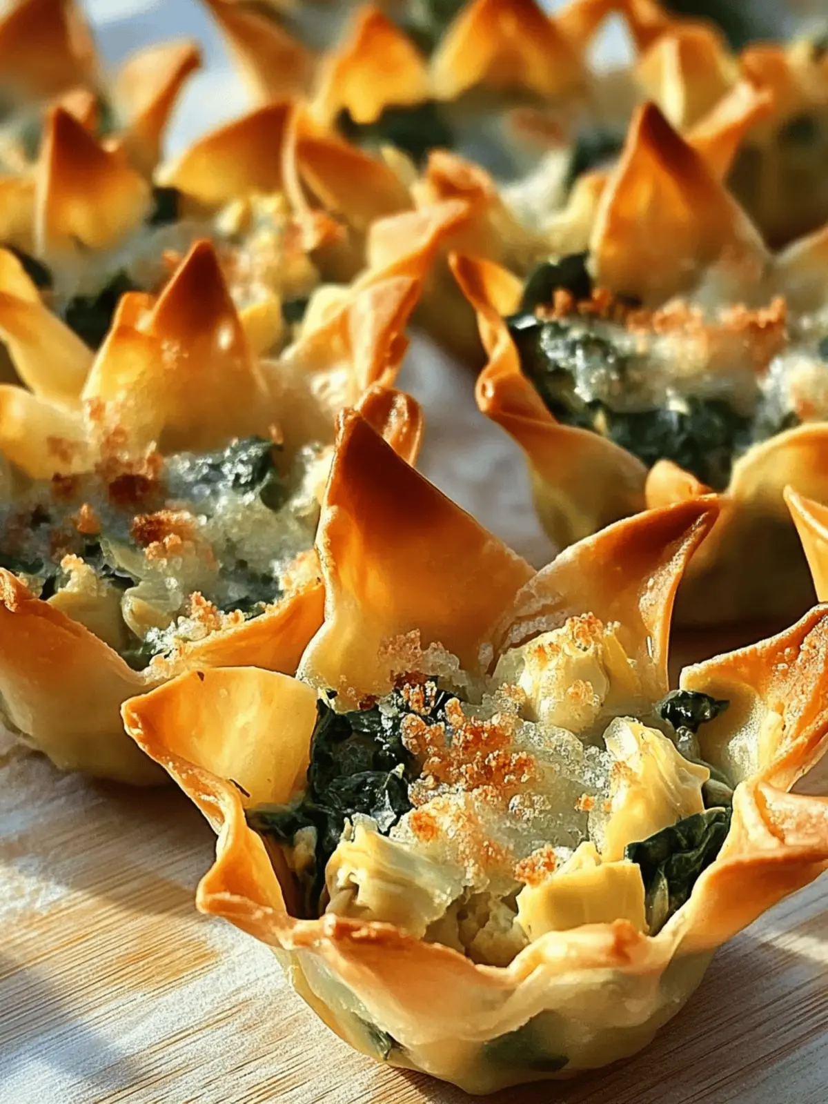 Amazing Spinach Artichoke Wonton Cups