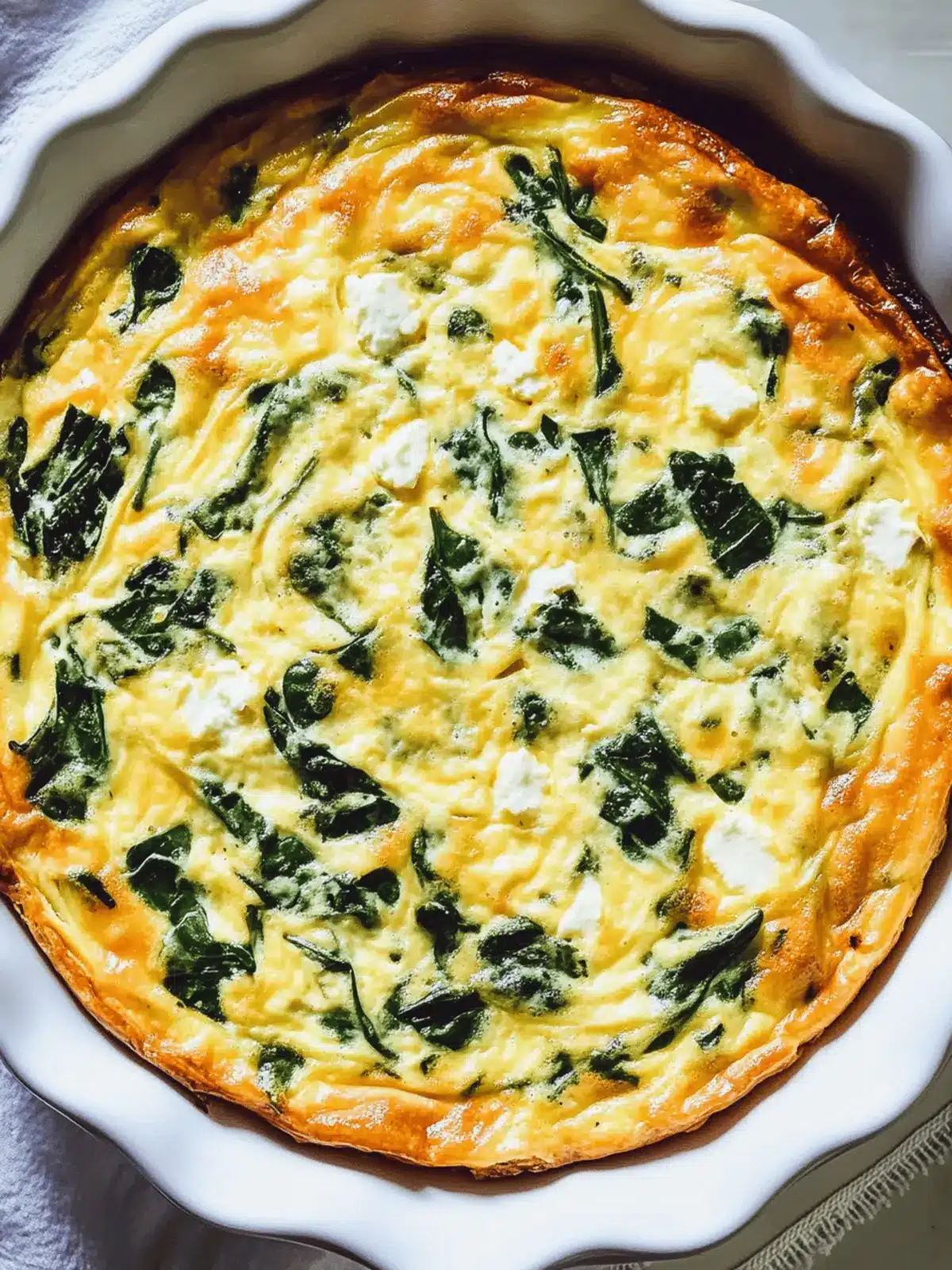 Cottage Cheese and Spinach Crustless Quiche