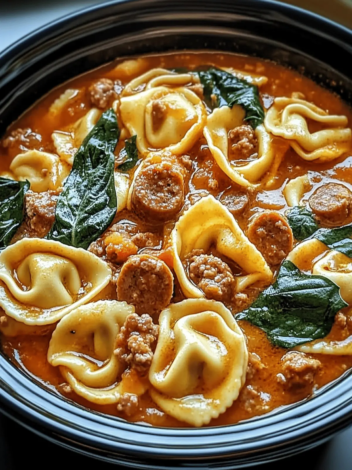 Crockpot Cheese Tortellini and Sausage for Cozy Comfort Food
