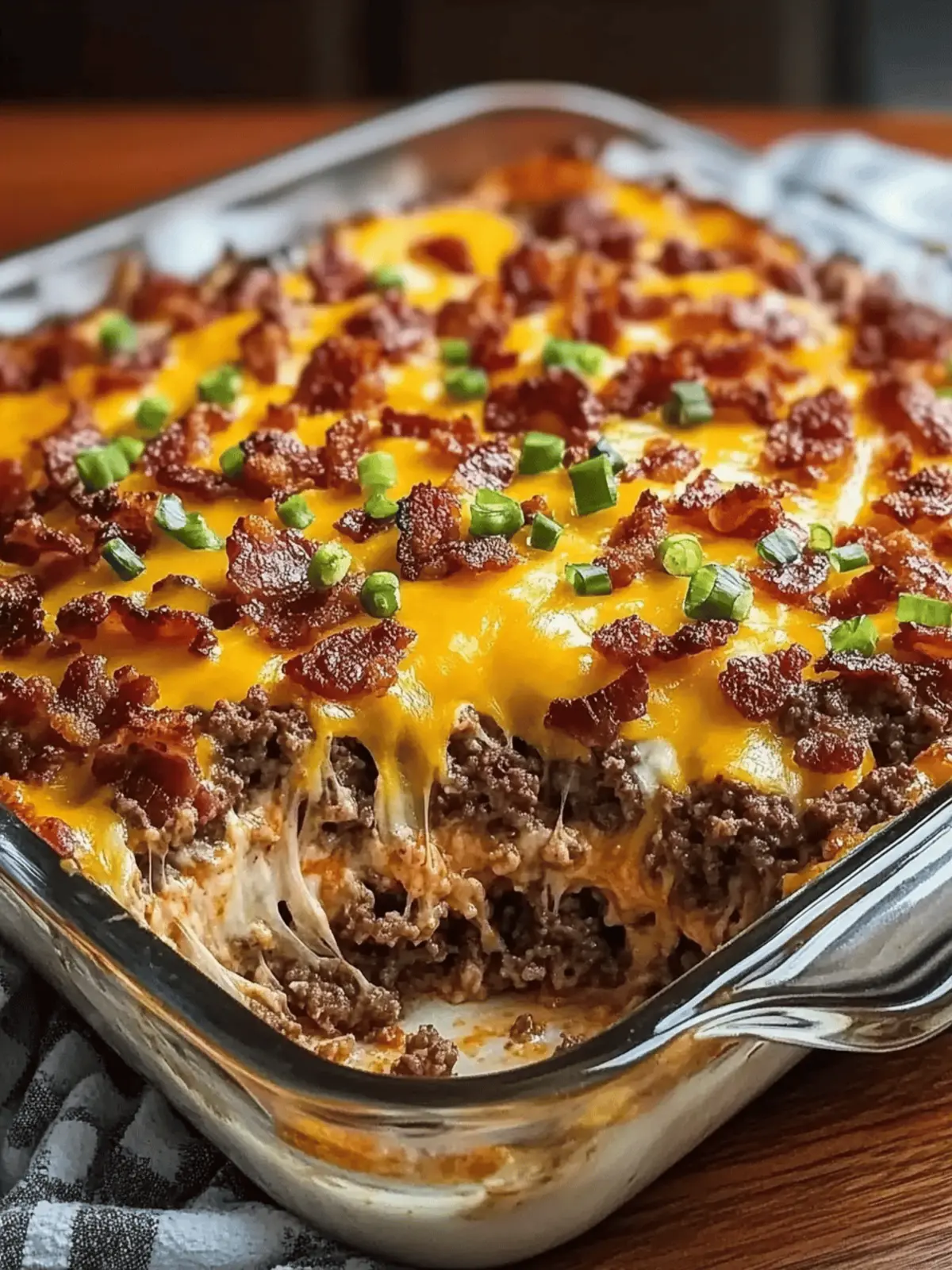 Low-Carb Bacon Cheeseburger Casserole