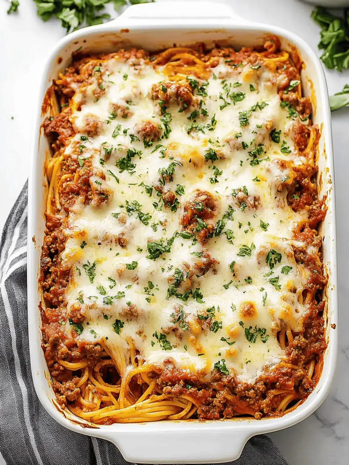 Cheesy Baked Spaghetti Recipe with Ground Beef
