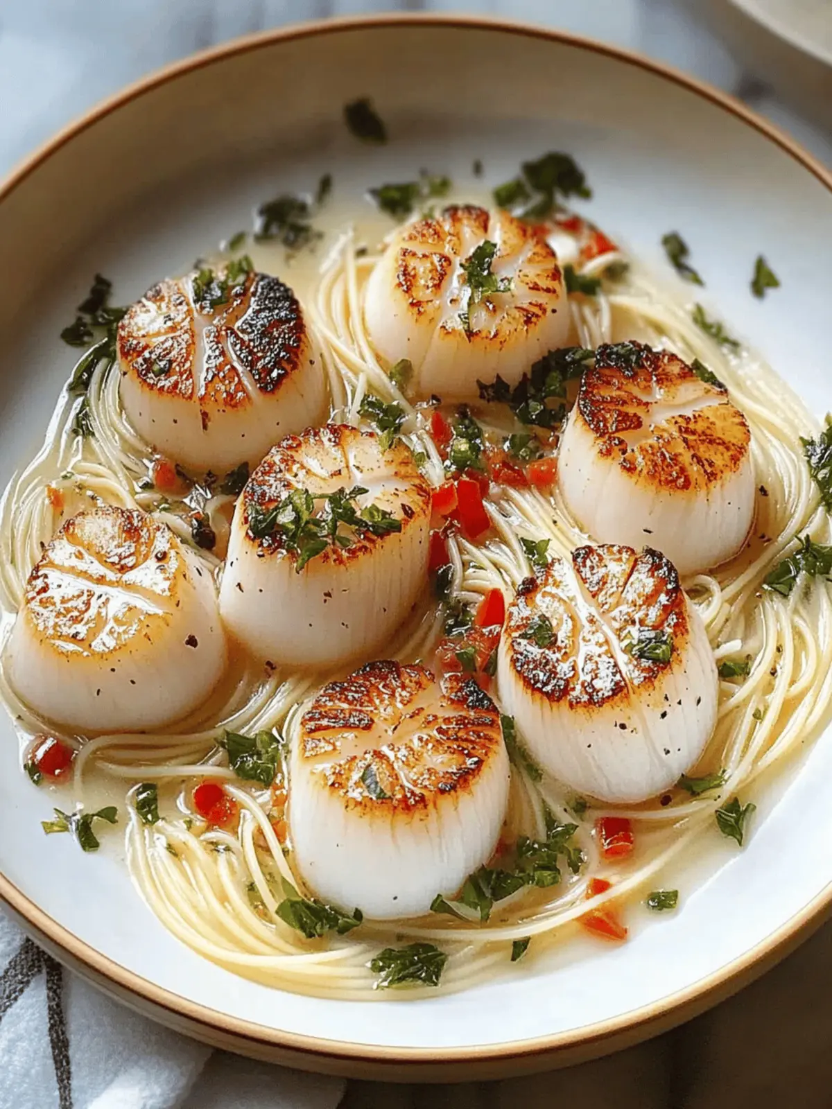 Sea Scallops with Angel Hair Pasta